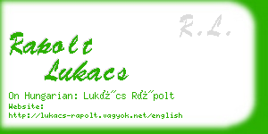rapolt lukacs business card